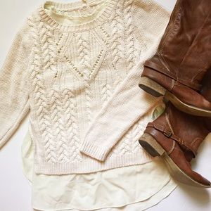 Anthropology MOTH cable knit sweater